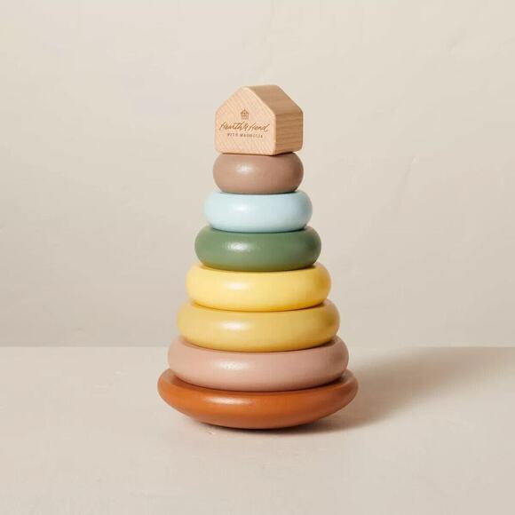 Hearth & Hand with Magnolia Other - NEW Hearth & Hand With Magnolia Wood Ring Stacker Baby Learning Stacking Toy